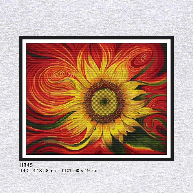 Sunflower Series DIY 11&14CT Flower Printed Patter... – Grandado
