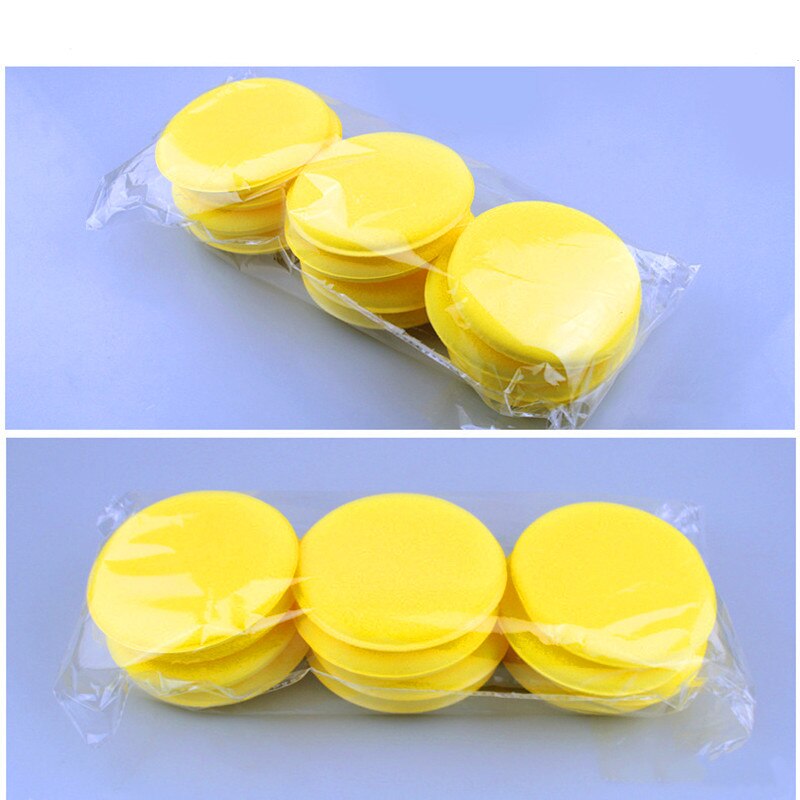12Pcs Car Foam Sponge Yellow Sponge Pad for Vehicle Wax Car Home Care Cleaning Yellow Sponge Pad Car Waxing Maintenance Tools