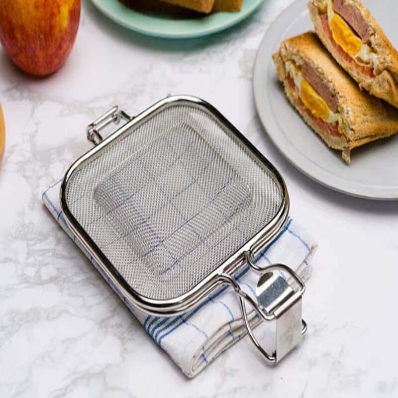 Filet à Sandwich en acier inoxydable, sur la cuisinière, pain, grille-pain/pince à Toast, outils de cuisson, accessoires de cuisine