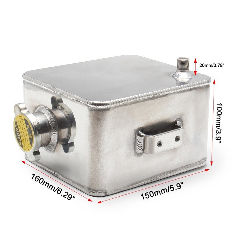 Botella de desbordamiento de refrigerante para radiador Universal de coche, kit de piezas de depósito de desbordamiento de refrigerante, tanque de agua de recuperación, 2,5l de aluminio, 1 ud.