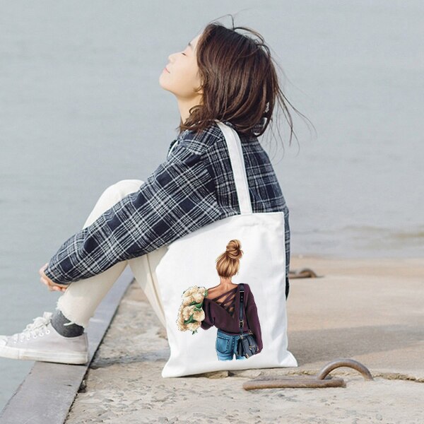 Mode Canvas Shopping Tassen Vrouwen Handtassen Mom Leven Eco Herbruikbare Doek Student Boek Tassen Dames Vrouwelijke Casual Shopper Tas