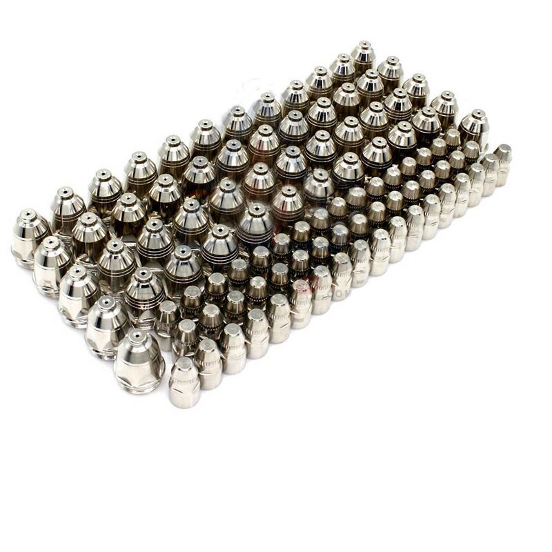 P80 Ongewervelde Plasma Cutter Snijden Plasma Verbruiksartikelen Snijbrander Accessoires Nozzle Tips Elektrode Cnc 100Pk