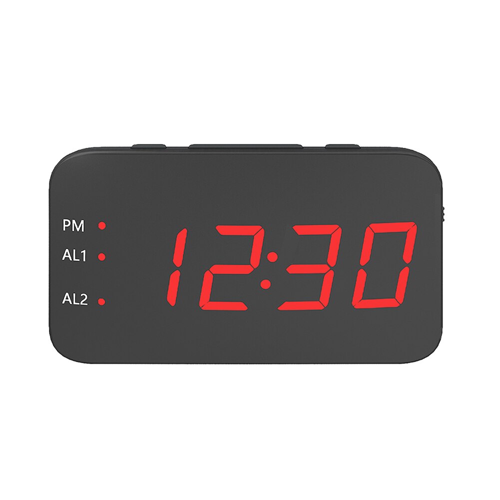 LED Digital Alarm Clock Voice Control Temperature Display Electronic Clock Dual Power Supply Mode for Home Travel: Red