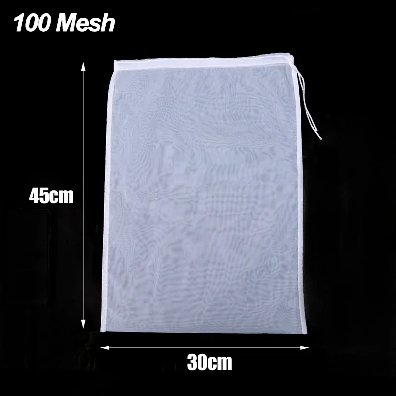 Bolsa de filtro de vino y leche de soja de 100 malla, bolsa de yogur para nueces, té, café, aceite, filtro de nailon, malla de red, coladores de alimentos reutilizables para cocina, bolsas de filtro: M / Rojo