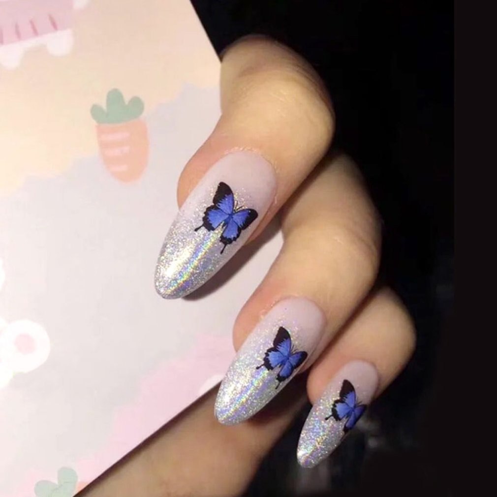 Nail Vlinder Sticker 3D Stickers Leuke Vlinder Nail Stickers Waterdicht Verfraai Nails Diy Template Creatieve Stickers