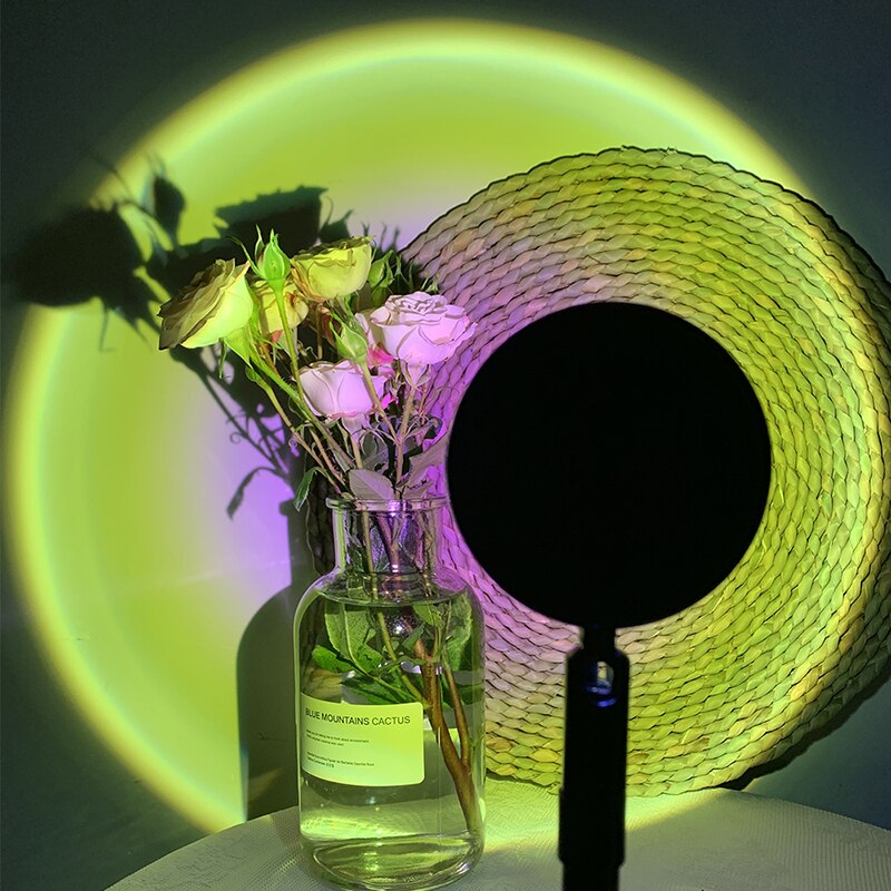 Zonsondergang, Zonsondergang Lichten, De Zon Zal Nooit Vallen Op De Vloer, Projectie Vloer Lampen, slaapkamer Achtergrond Muur Projectie Lampen: Sunny