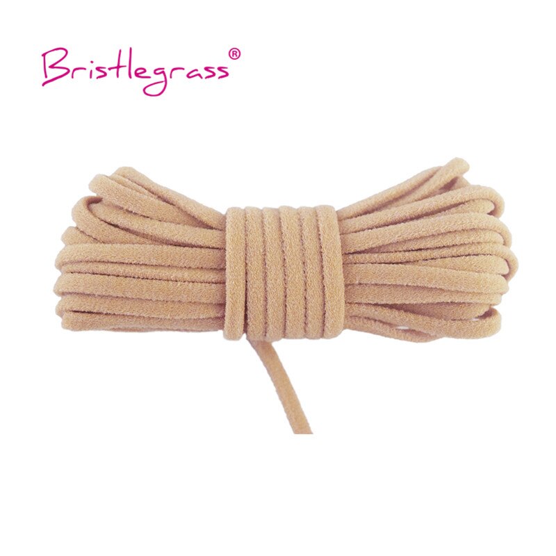 Bristlegrass 5 yard 1/8 " 3mm nylon dunne platte elastische koorden buis touwen spandex band touw tape gezichtsbedekking oorlus naairand: Bruinen