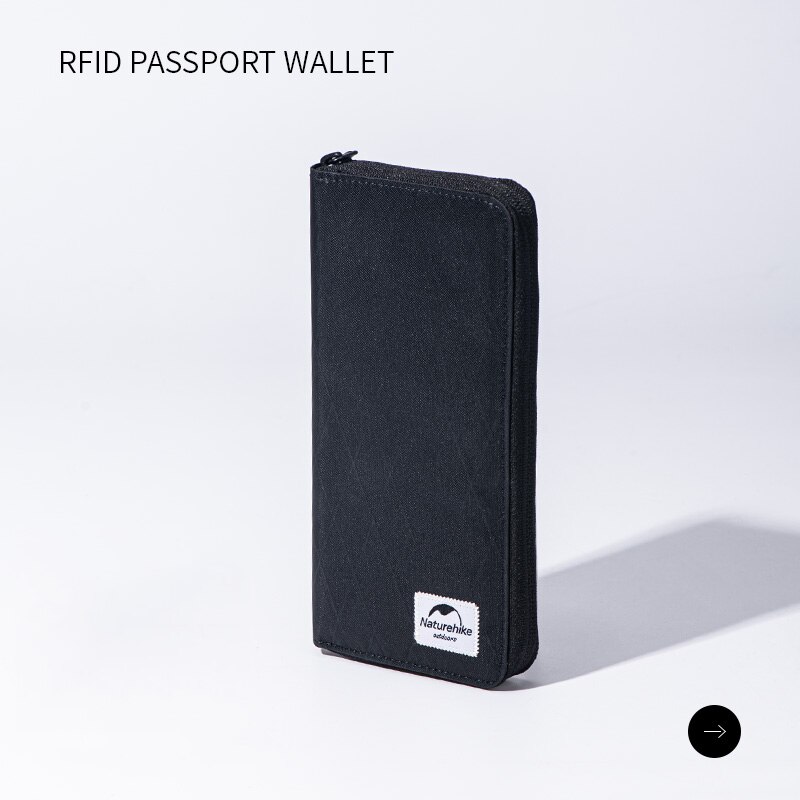 NatureHike RFID Blocking Travel Passport Wallet Documents Organizer Zipper Case Passport Holder RFID BLOCKING PROTECT: black