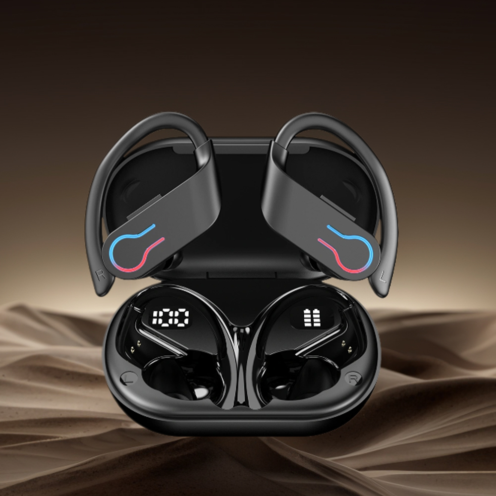 Wireless Earbuds with Earhooks Built-in Mic Earphones BT 5.3 Waterproof Headset Ear Buds for Sports/Workout/Running