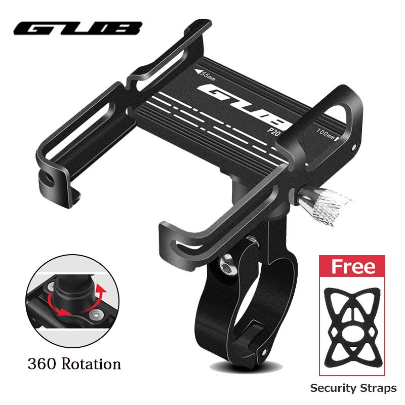 GUB – Support de téléphone portable universel pour vélo, 3.5 à 7.15 pouces, pour Smartphone, GPS, vtt, cyclisme, pour Iphone 7, 8, XS, Huawei: P20-Black
