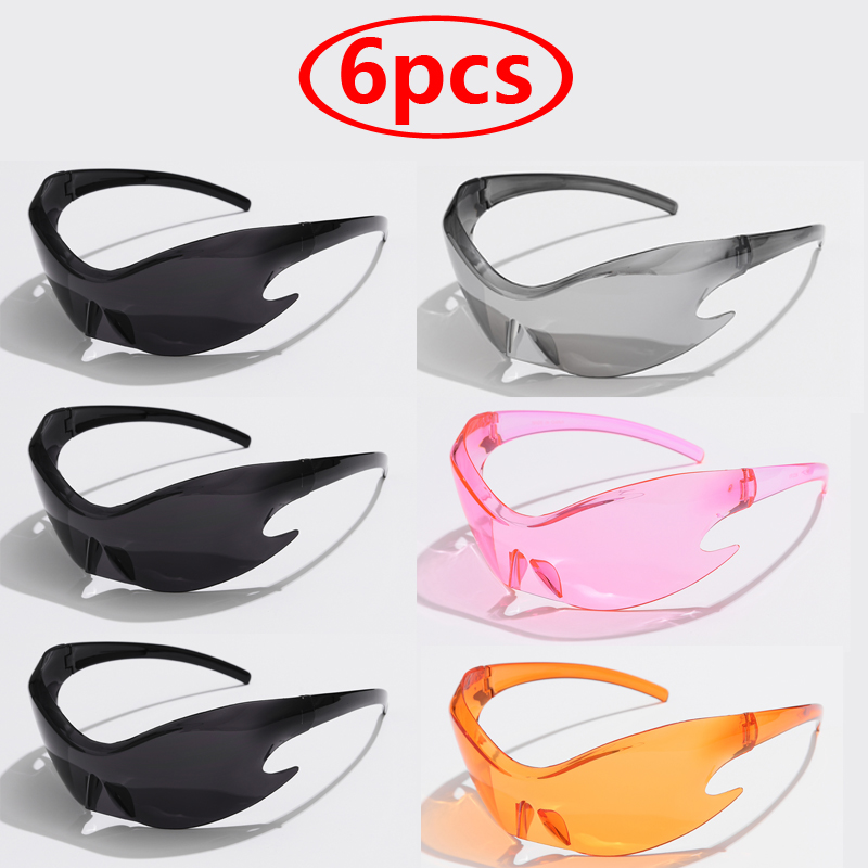 Luxury Brand Sports Punk Y2K Sunglasses Women Men Unique Goggle One Piece Sun Glasses For Male Cycling Hip Hop Shades UV400: Blue-gray