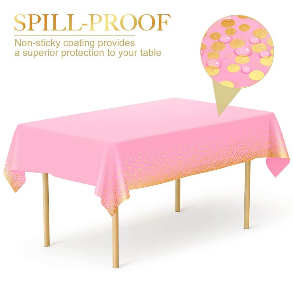 Gelukkige Verjaardag Feestartikelen 54X108 In Roze Stip Confetti Tafelkleed Wegwerp Tafel Cover Bruiloft Decoratie