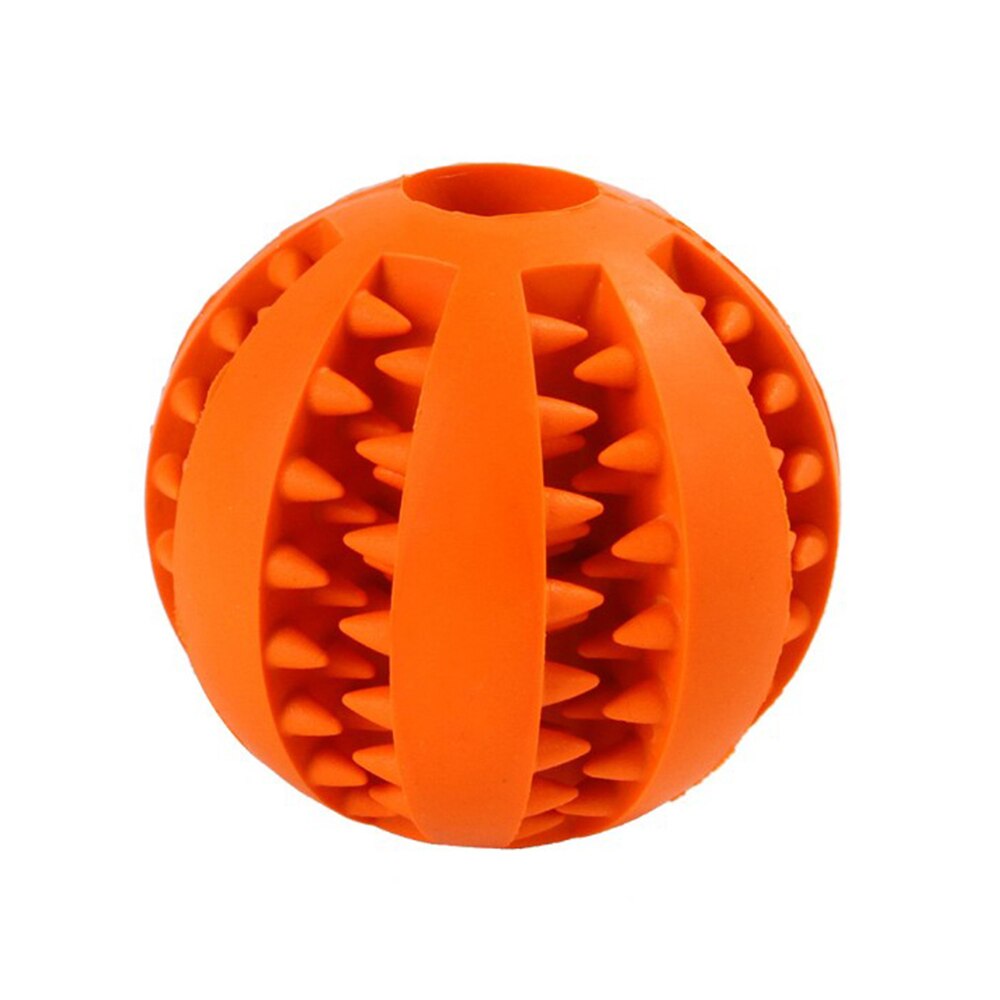 Soft Pet Dog Cat Toys Interactive Elasticity Ball Chew Toy Puppy Tooth Clean Ball Of Food Extra-tough Rubber Ball Feeder: Orange / M 6cm