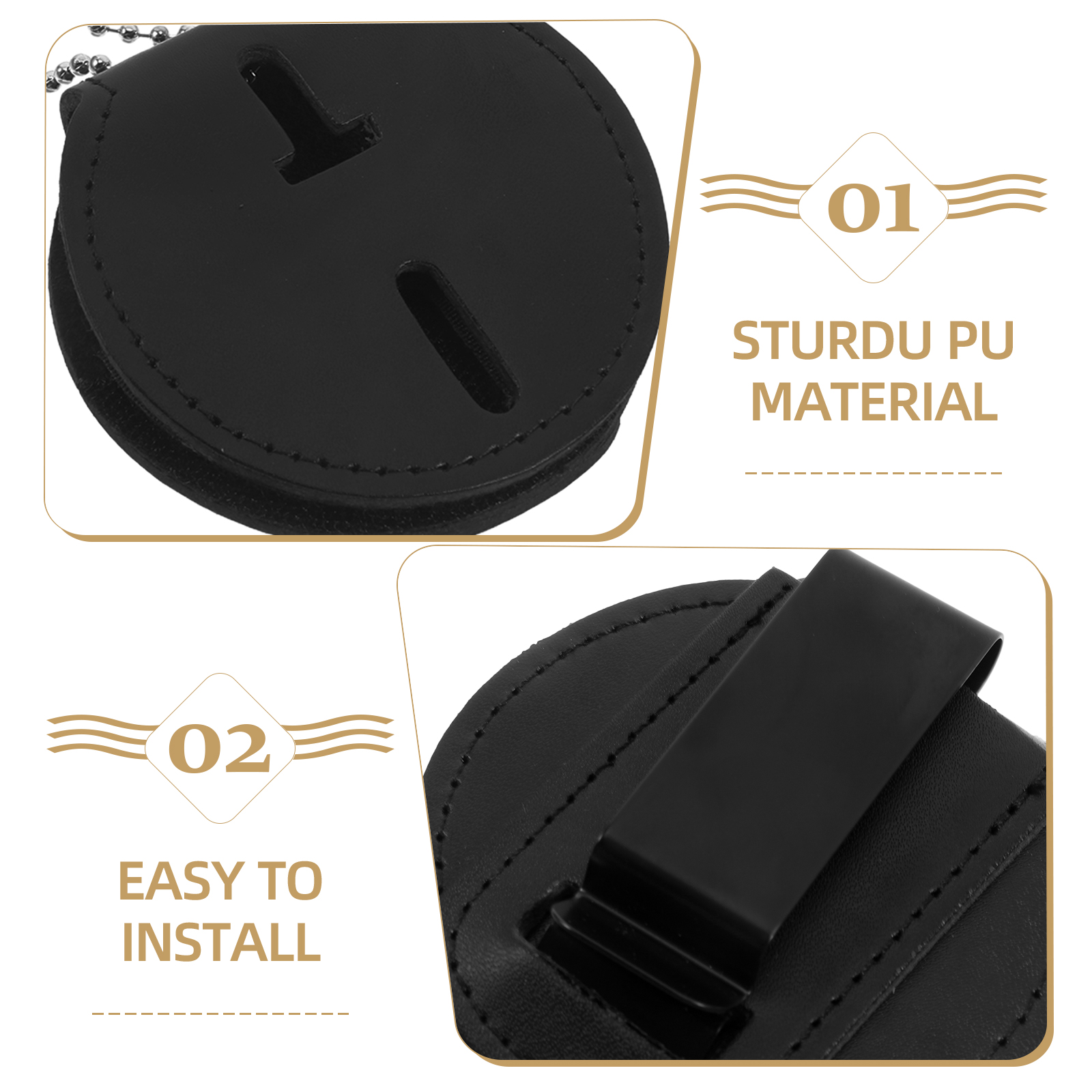 Polizei-Ausweishalter mit Kette und Clip, Gürtelclip, Ausweishalter, schützende Kartenhülle, schützender Halter für Ausweiskarten