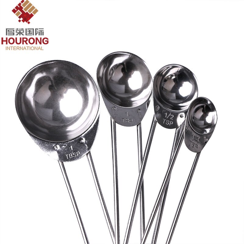 Hourong 4 stuks/set 4 verschillende maten maatbekers lepel beker bakgerei set kit lineaire handgreep meetinstrument keukengereedschap