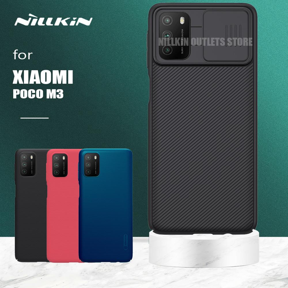 Nillkin dla Xiaomi POCO M3 Obudowa Camshield slajdów kamera ochronna twardy PC szczupły tylna pokrywa matowe etui ochronne dla Xiaomi POCO M3