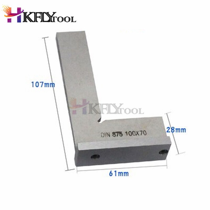 Regla de hoja de ángulo de 90 grados, regla cuadrada de borde plano de acero inoxidable con Base ancha, herramienta de medición de Base ancha Industrial, 1 ud.