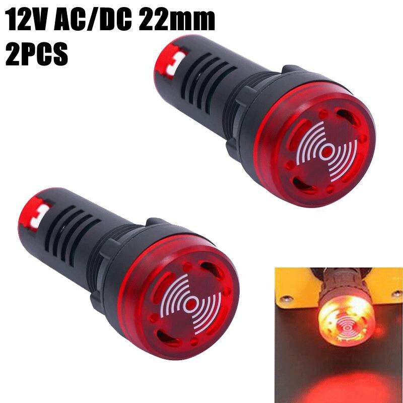 12V Indicator Buzzer AC/DC AD16-22SM Indicator Light Red Flashing With Buzzer