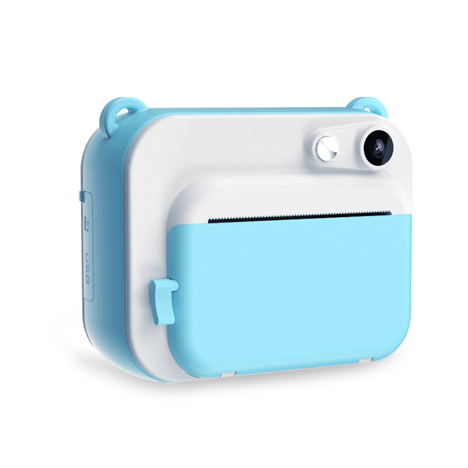 Black and White Print Children\u2019s Camera Photography Ink-free Camera Rechargeable Polaroid: Blue