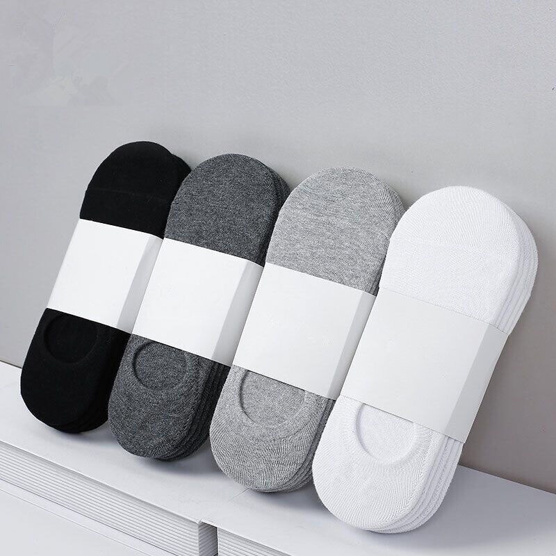 5 Pairs/Multiple Batches of Cotton Invisible Men&#39;s Boat Socks Summer and Autumn Non-Slip Silicone Slippers Short Nakedmen&#39;Ssocks