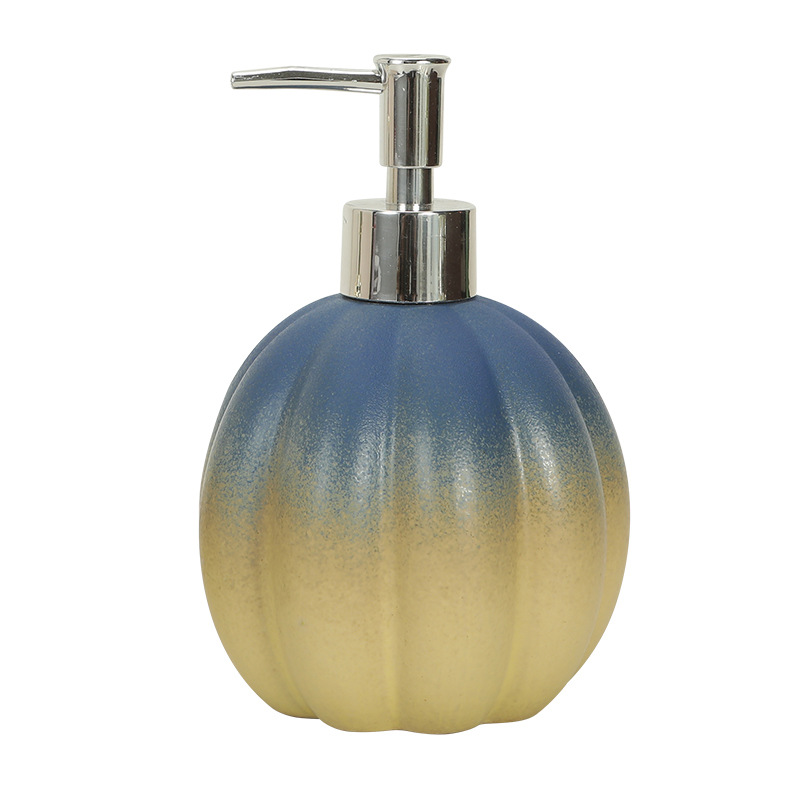 zeepdispenser Pompoen keramische fles voor handdesinfecterend middel, shampoo en douchegel, druk- en doseerfles, decoratie, dispenser
