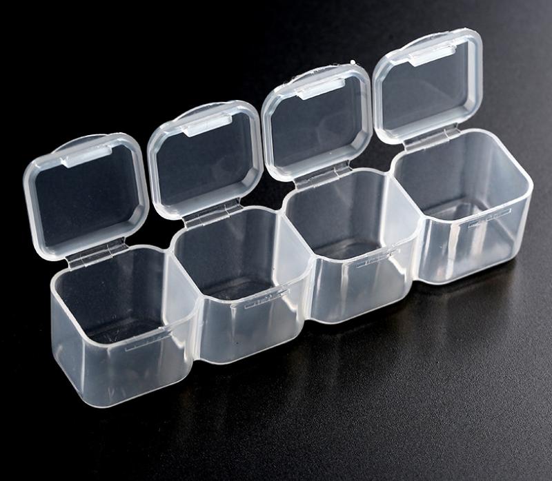 Storage 28 lattice jewelry storage box finishing dust proof lattice transparent drill box medicine box beads button 1853