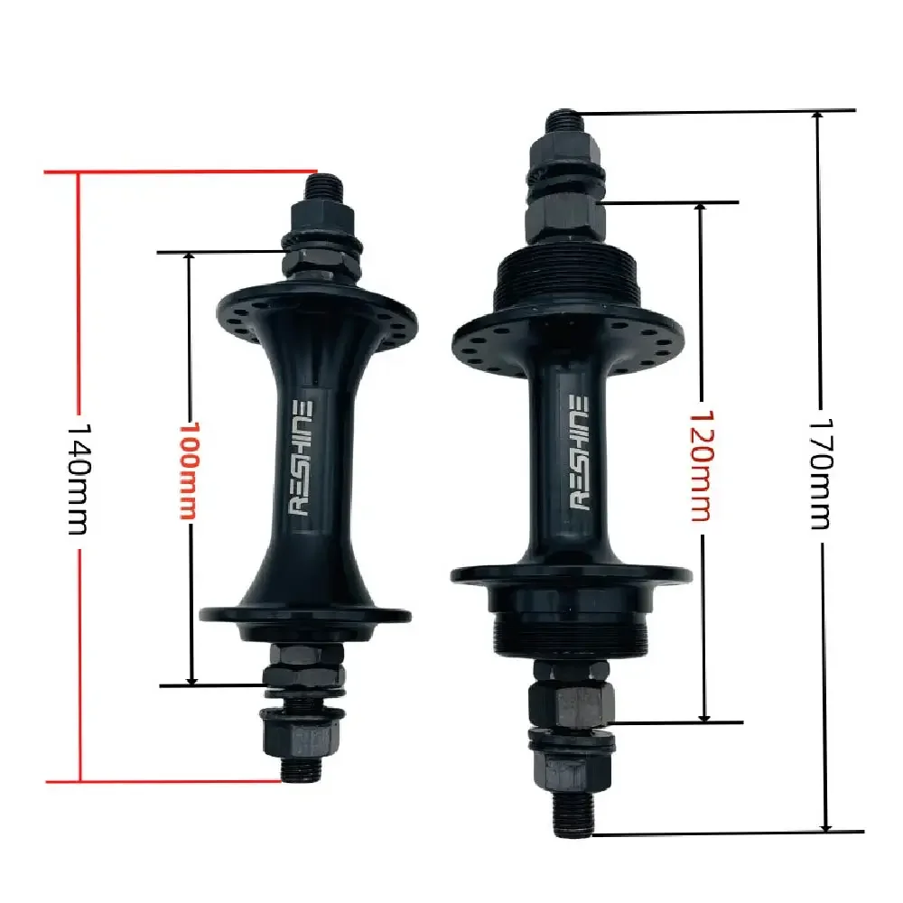Mozzo bici a scatto fisso da 32/36 fori Mozzi bici da pista con cuscinetto asse da 3/8 "Mozzi bici da corsa a velocità singola 16/17/18t Ruota libera Fixie Parti di biciclette