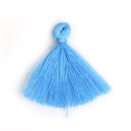 50 PC 27 MM Mini Polyester coton fil tissu gland bricolage pendentif bijoux clé faisant frange garniture artisanat glands accessoires de couture: Light Blue