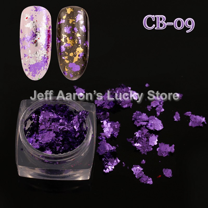 Glitter nagelfolie goud zilver decal pailletten platina papier metaal manicure nagelkunst decoratie benodigdheden gereedschap 10 kleuren beschikbaar: Cb09