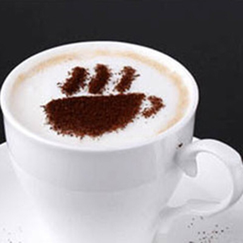 6 stk/sæt kaffestencil plastik mælkekage cupcake skabelon barista cappuccino latte print model spray dekorationsværktøj sno 88