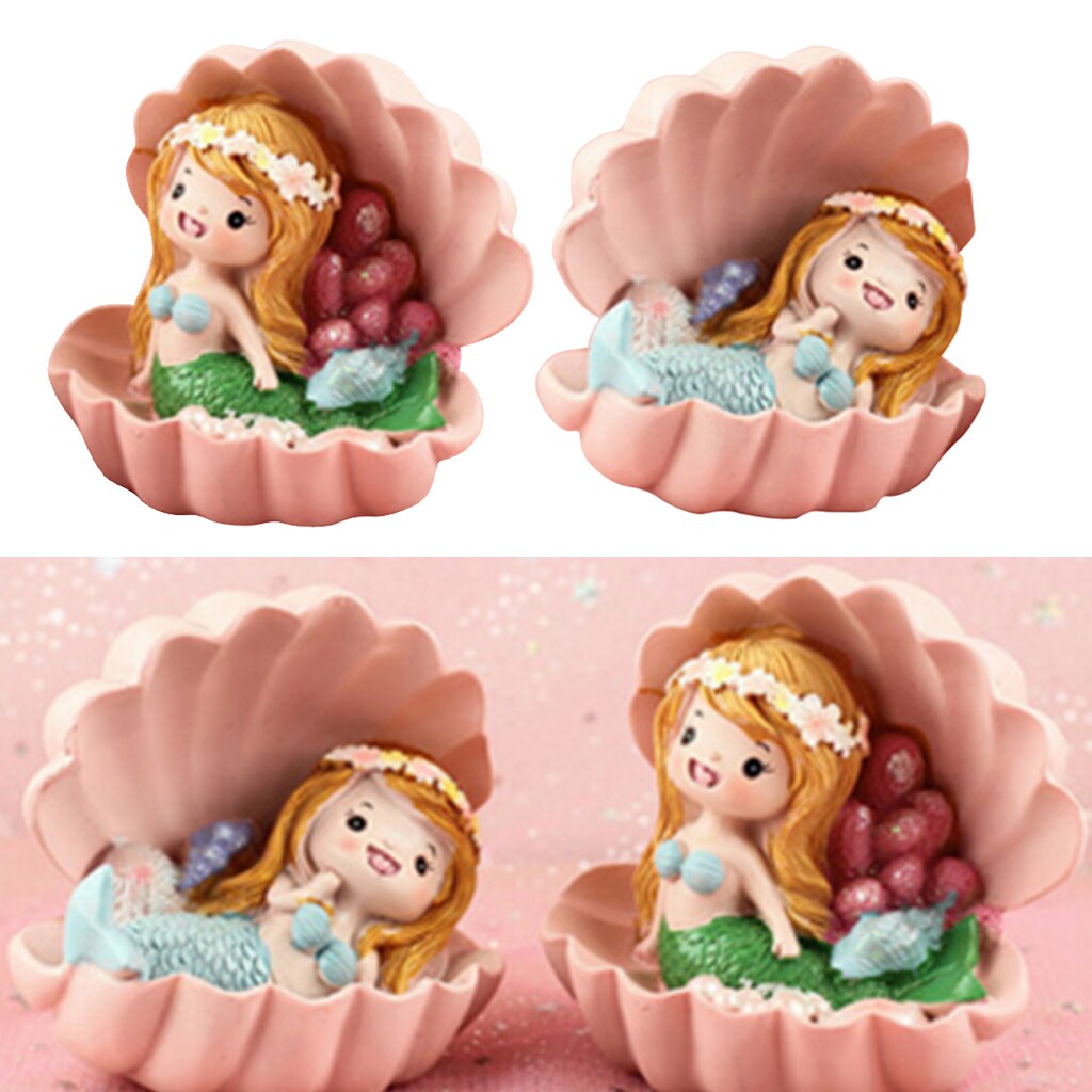 Resin Lying Little Mermaid Statue Miniature Fairy Garden Aquarium Decoration