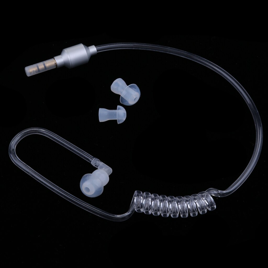 Anti-Straling Mono Oortelefoon 3.5Mm Stereo Akoestische Holle Buis Bedraad Oortje Handsfree Met Mic Headsets lichtgewicht