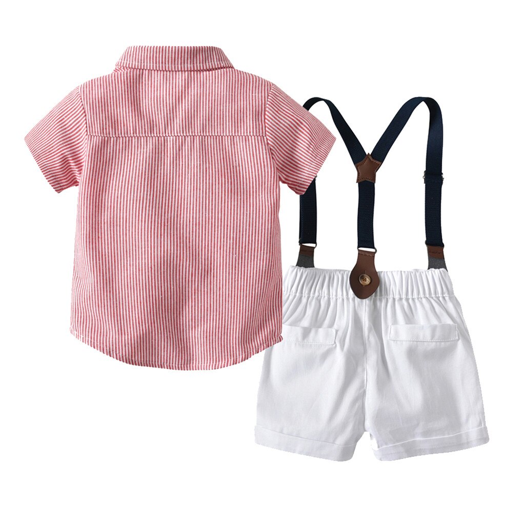 NowInfant Baby Jongens Gentleman Strikje T-Shirt Tops + Shorts Overalls Kleding Outfits