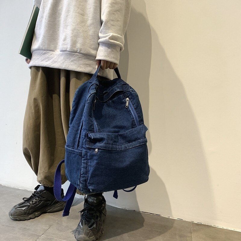 2021 New Denim Women zaino zaino da viaggio retrò zaino di grande capacità borse da scuola per studenti universitari per ragazze adolescenti Rugtas