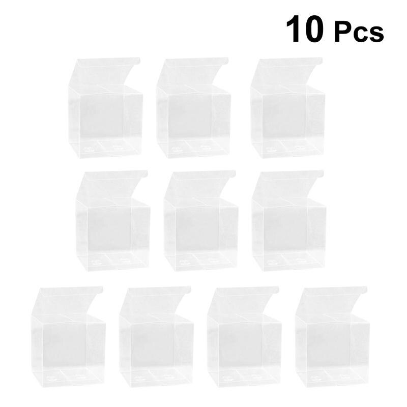 10/25Pcs 4X4X4Cm Clear Plastic Pvc Verpakking Transparante Candy Apple Box Voor Wedding Party Pvc Plastic Verpakking Doos: 10 PCS