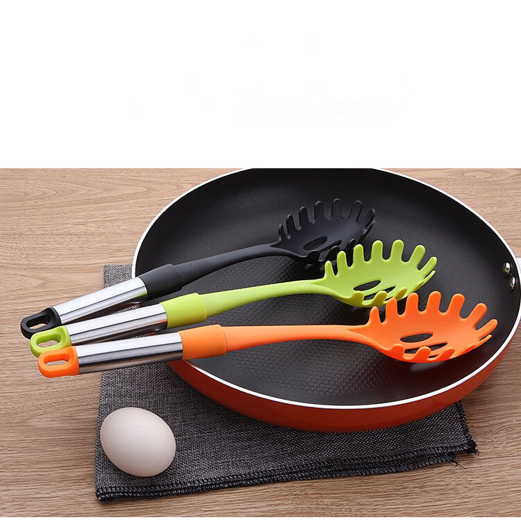 1 ST Siliconen Praktische Pasta Noodle Lepel Pasta Scoop vergiet Noodle Spaghetti Pollepel Slot Lepel Nylon Vergiet Gadget KX 199