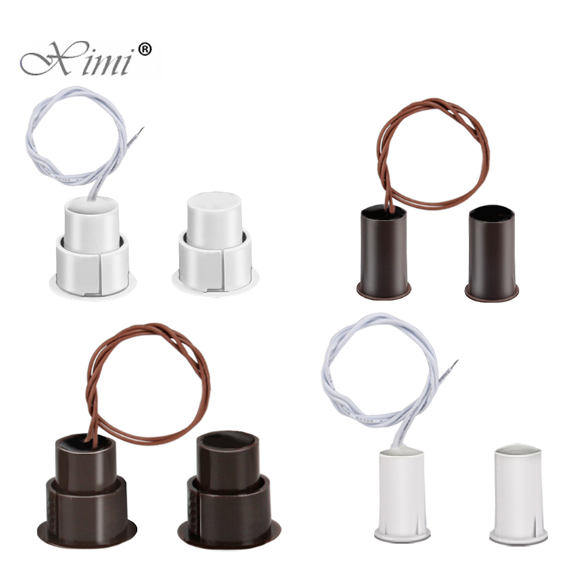 10 Pcs Wired Door Window Sensor Recessed Magnetic Contacts Security Reed Switch Alarm For Home Security Alarm White