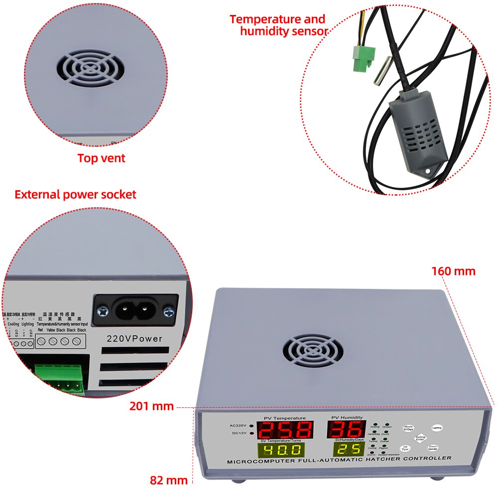 XM-18K-2 Intelligent Humiture Incubator Controller Automatic Egg Incubator five kinds of incubation modes Hatcher Controll 30%of