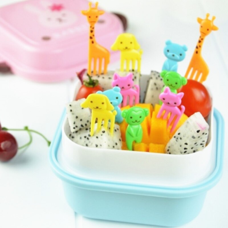 Animal Farm Fruit Vork Mini Cartoon Kinderen Snack Cake Dessert Snack Dessert Pick Tandenstoker Lunches Party Decoratie Vorken