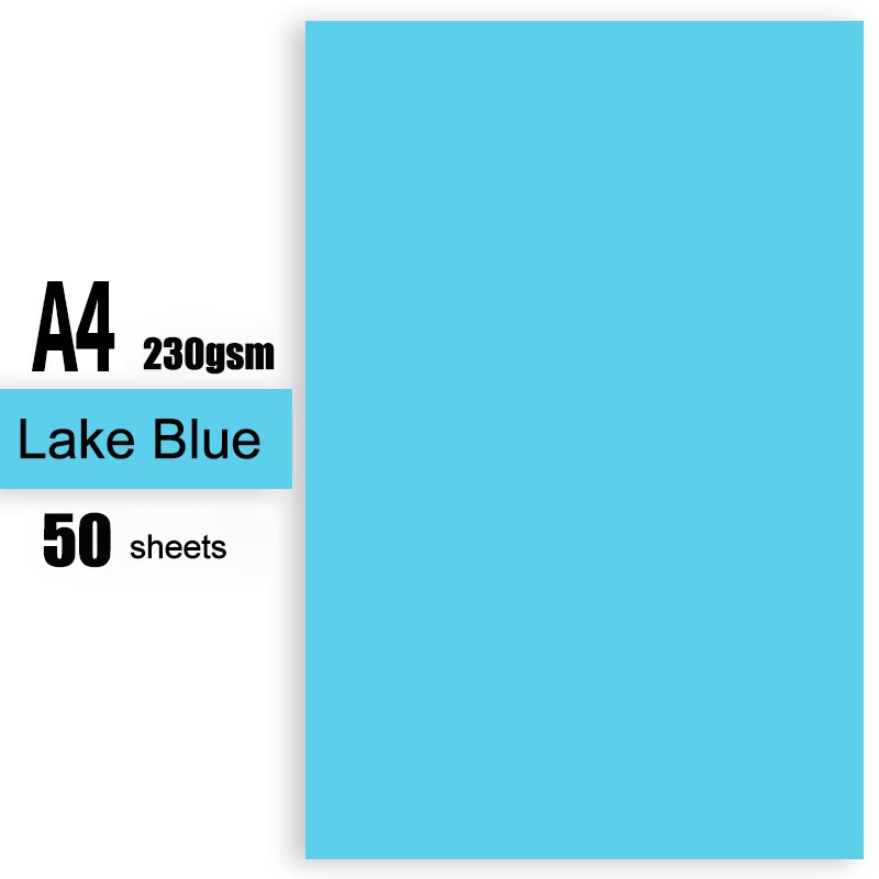 230gsm 50 Sheets Kids Paperboard Multicolor Specialty Paper Handmade Cardstock Craft Paper: Lake Blue