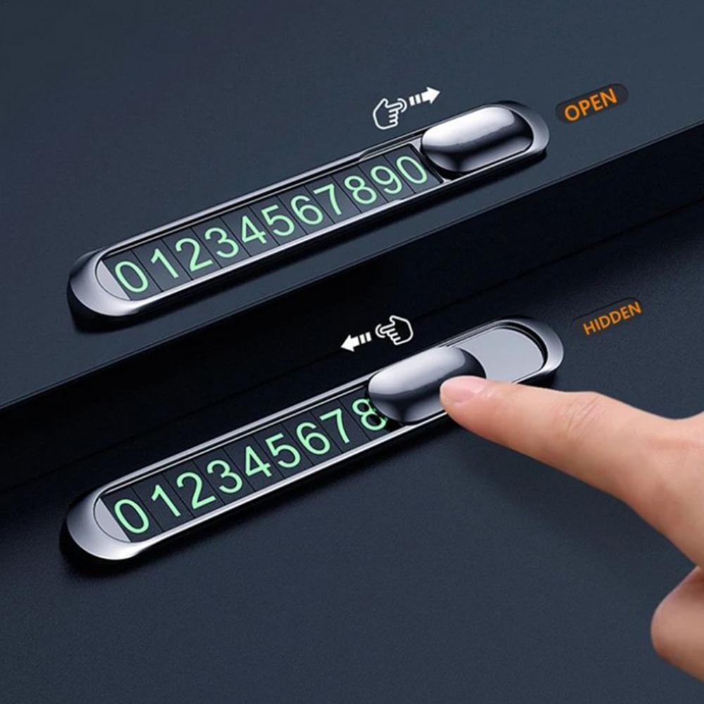 Car Parking Number Plate Temporary Parking Plate Metal Parking Plate Luminous Parking Car Ornaments Interior Supplies