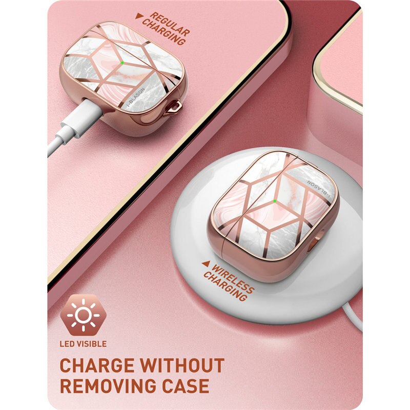 Funda i-blason Cosmo diseñada para Airpods Pro, funda protectora de mármol de 360 grados, funda compatible con Apple AirPods Pro )