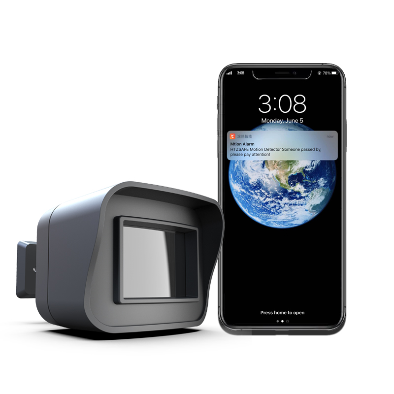 HTZSAFE Smart Motion Sensor-WiFi Motion Detector-Smart Outdoor Home Security-Weather Resistant-Remote APP Notifications: Red