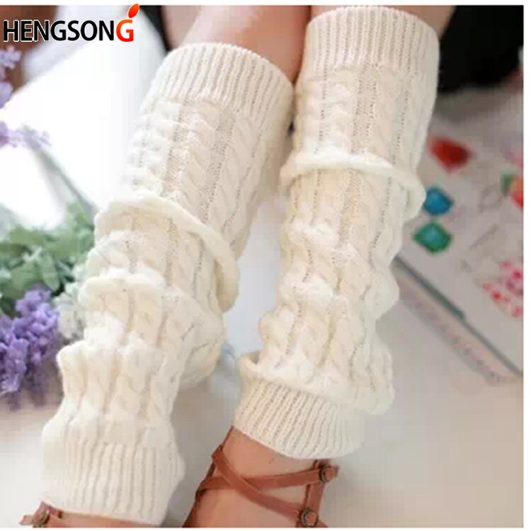 Herbst Und Winter Frauen Stulpen Kapron Hanf Blumen Kniepolster Bein Wärmer Weibliche Mädchen Haufen Haufen Socken Sport Sicherheit