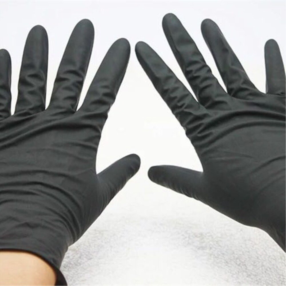Guantes de goma gruesa para peluquería, manoplas antideslizantes duraderas, accesorios para peluquero, herramientas de estilismo, color negro, 1 par