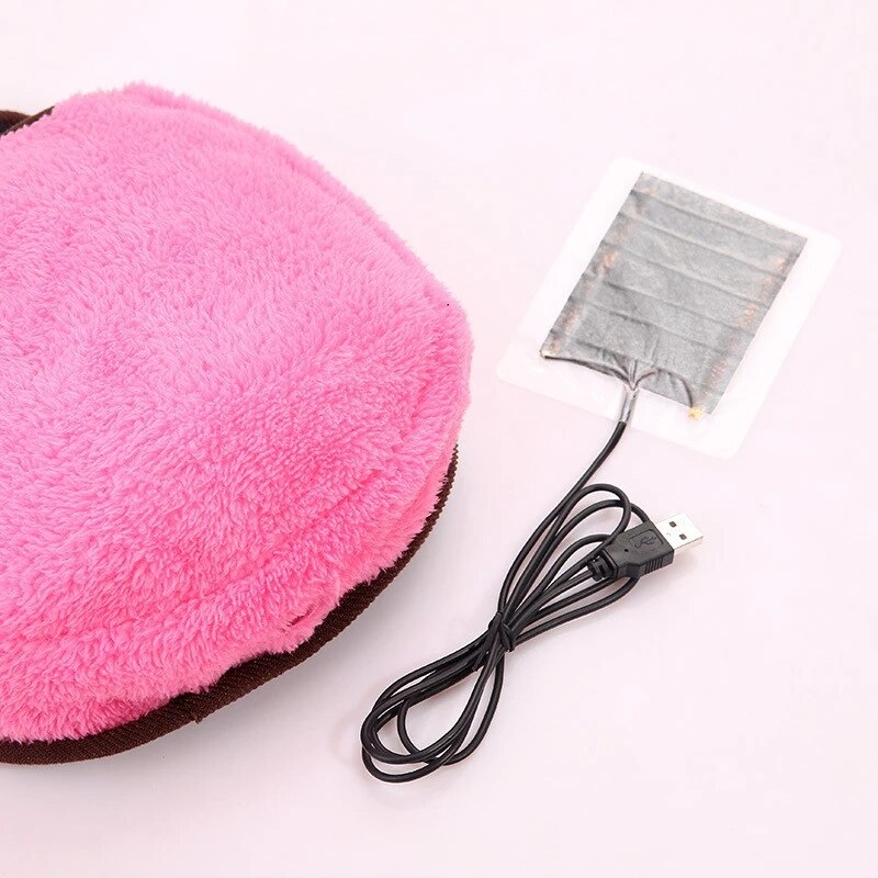 Cartoon Verwarmde Muismat 5V Usb Heater Zachte Pluche Stof Voor Laptop Lady Werken Warmer Handen Kantoor Winter mat