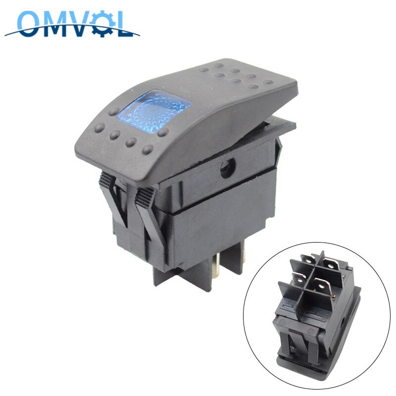 1PC Auto/Marine 12V 220V light SWITCH 4pin rocker switch on-off: Blue / 12V
