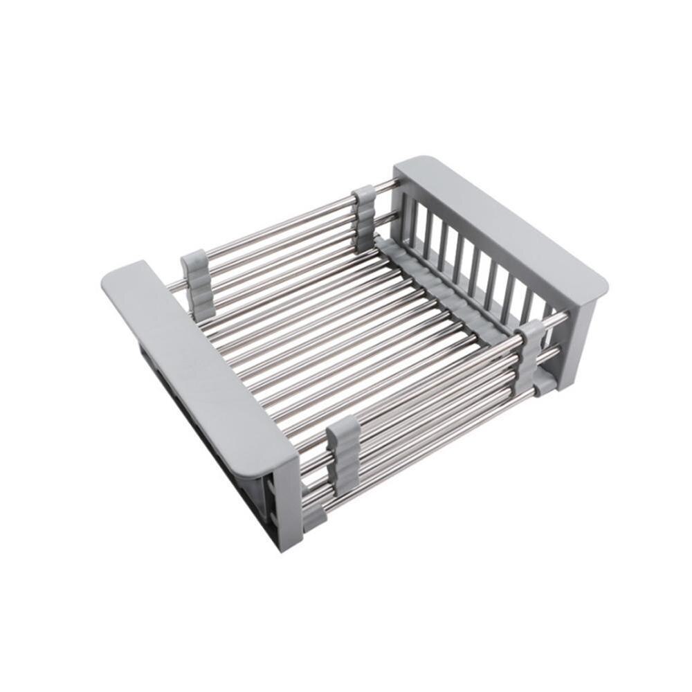 Rack Drain Basket Steel Telescopic Kitchen Shelf Drain For Kitchen Drainers Holder Dish Installation Sin I3H9: Default Title