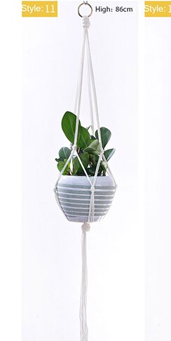 Opknoping Mand Geknoopt Macrame Plant Hanger Cottonflower Mand Lifting Touw Opknoping Mand Bloempot Houder Balkon Tuin Decoratie: 11