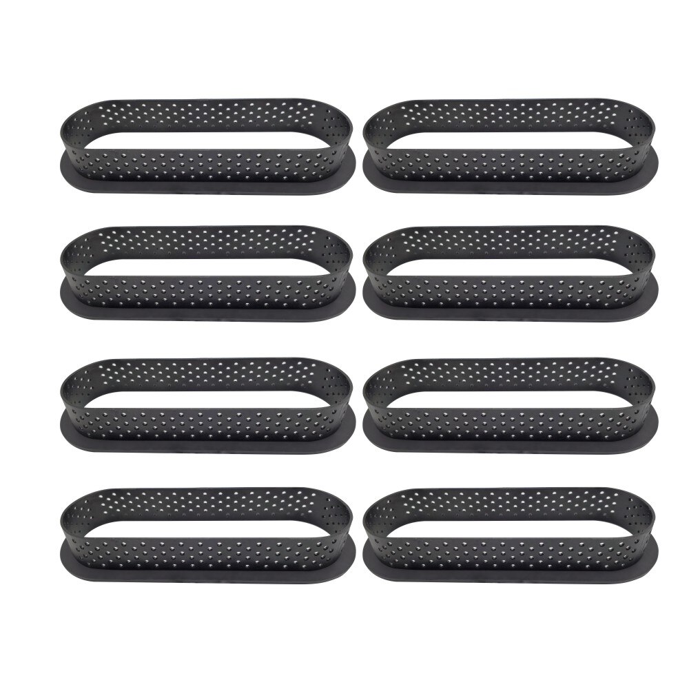 6/8Pcs Mousse Circle Cutter Decorating Tool French Dessert DIY Cake Mold Perforated Ring Non Stick Bakeware Tart: 8 oval